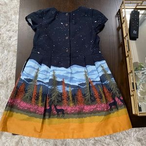 Genuine from Oshkosh girls deer / forest scene dress 5t